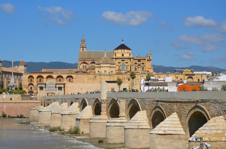 Mosque-Cathedral with Roman bridge in Cordoba, Cities in Spain