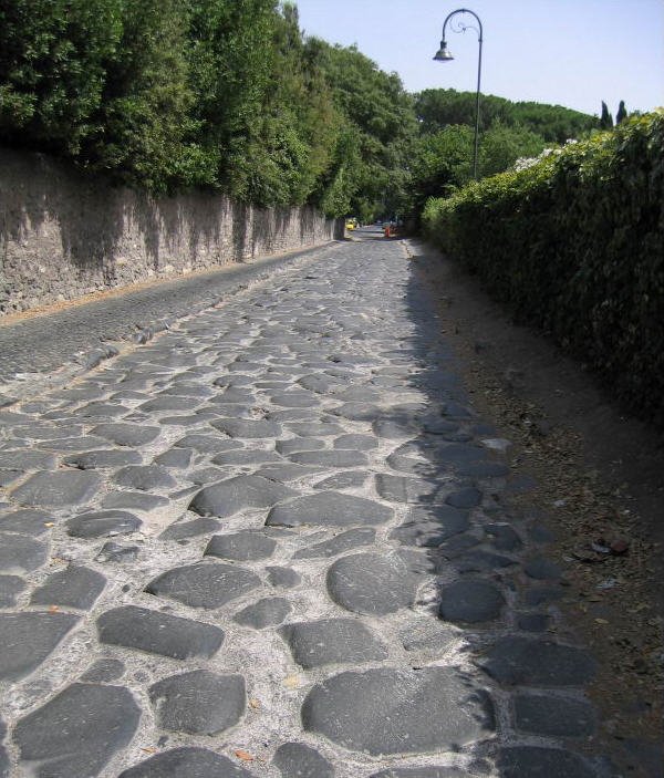 Remains of Via Appia, near Rome, Italy