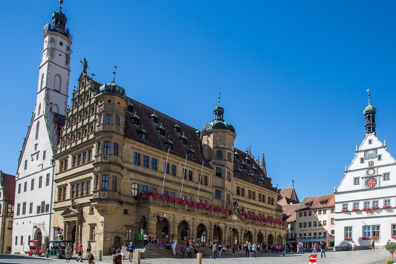 The Old Town and Rathaus (Town Hall), Rothenburg ob der Tauber, Germany