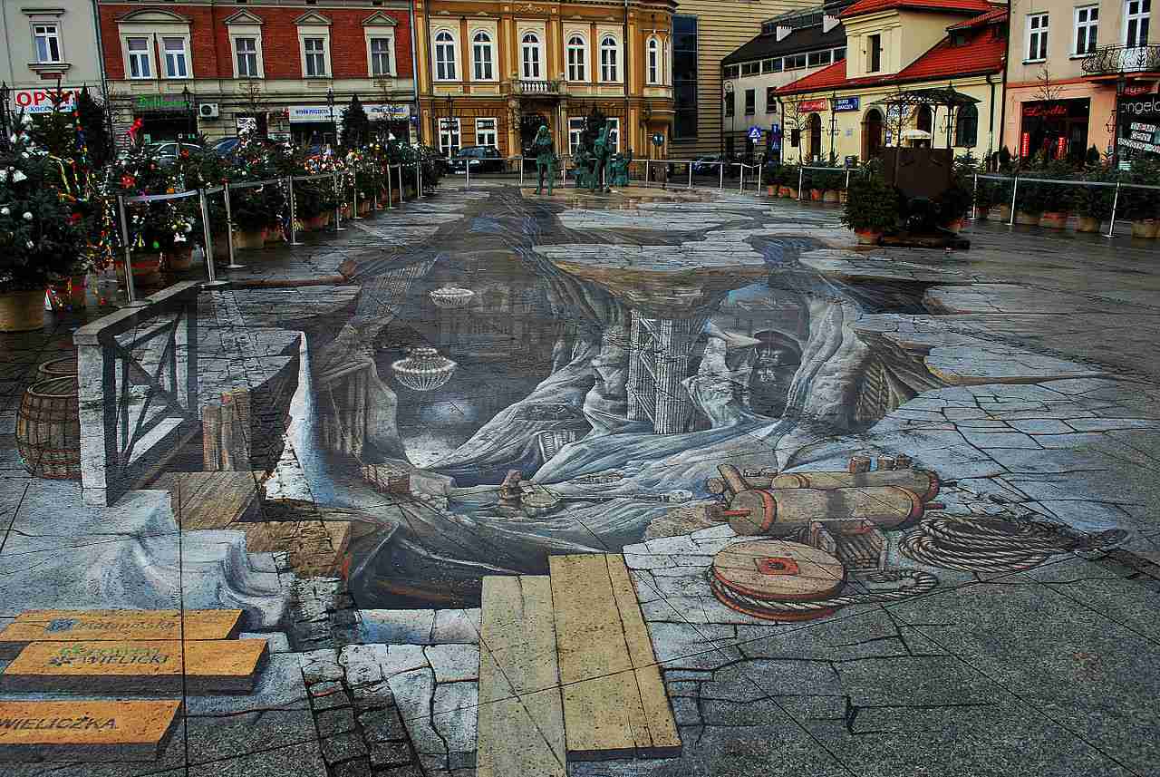 Painting 3D Salt World,Wieliczka, Poland