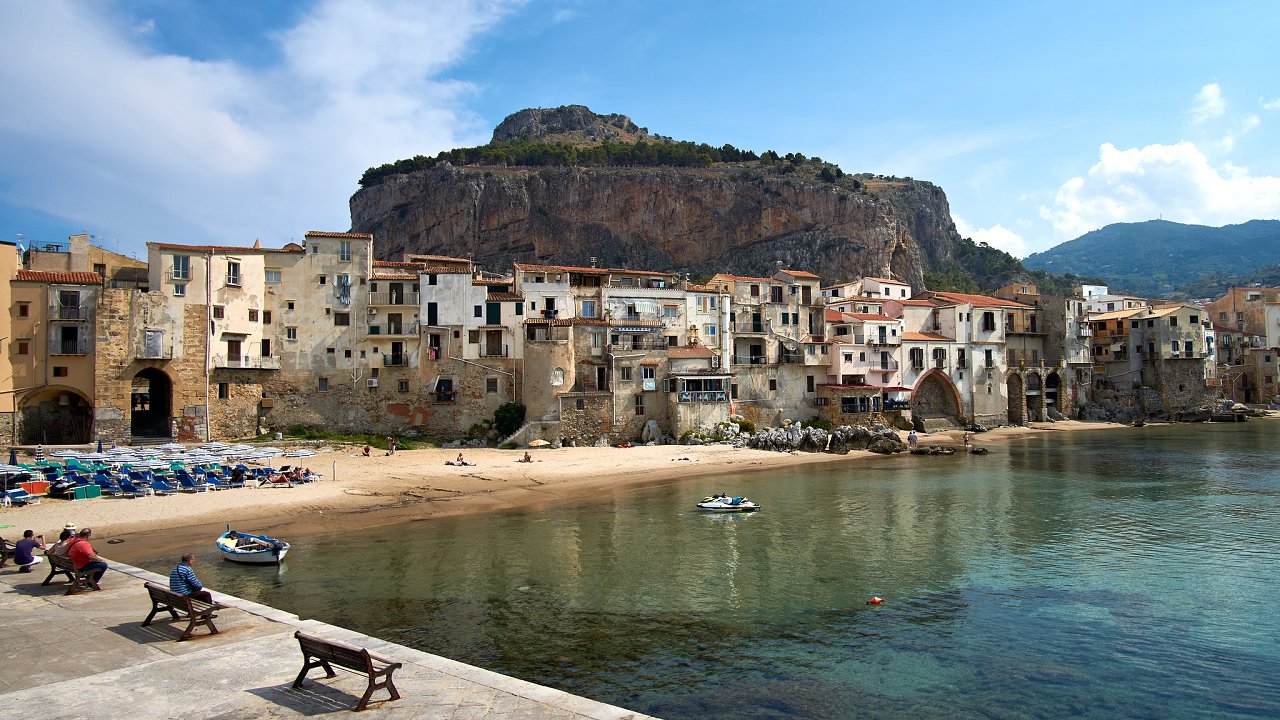 La Rocca, Cefalu beach, Italy Beaches