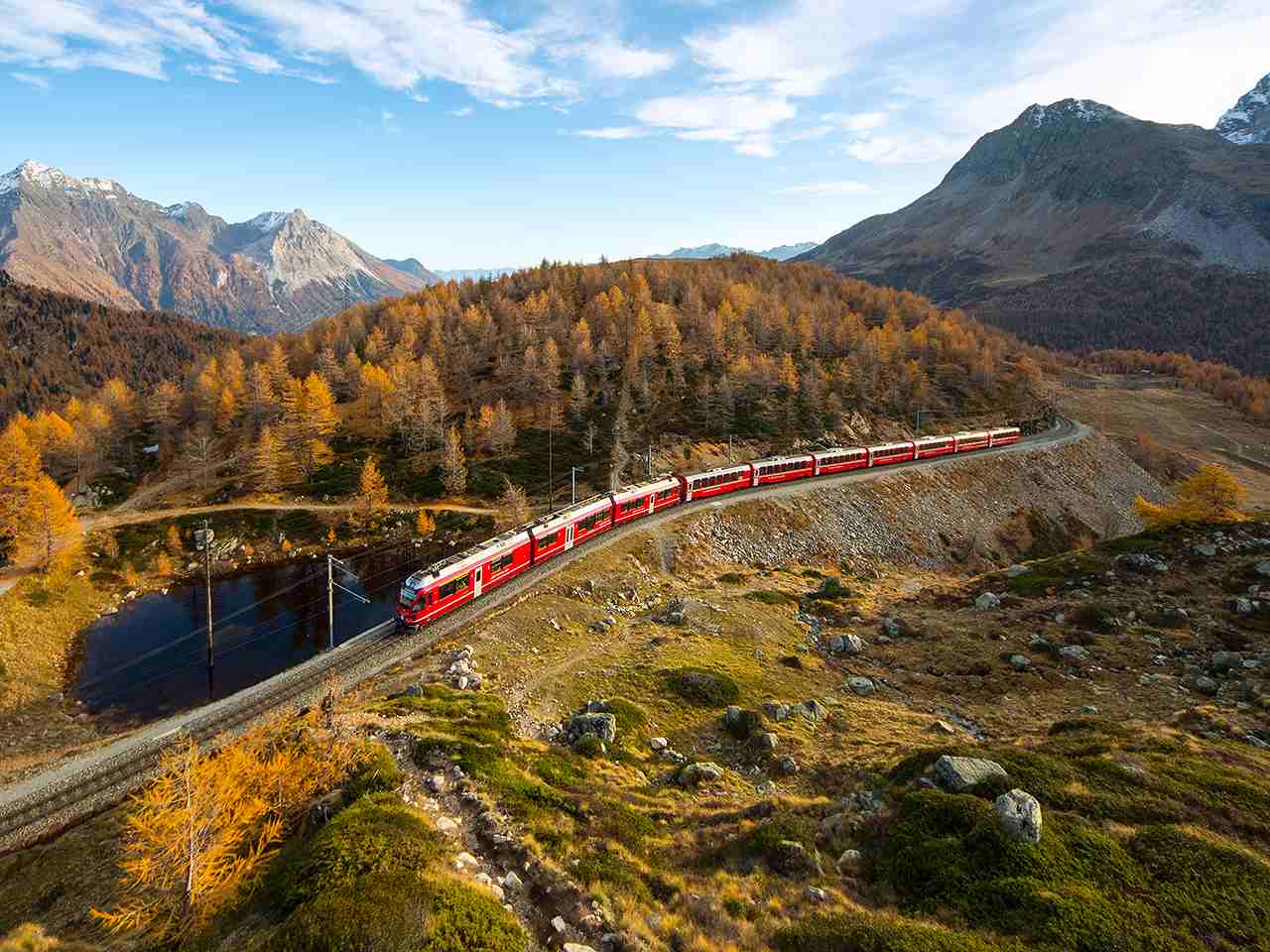 Rhaetian Railway in the Albula, Bernina Landscapes, Unesco Italy