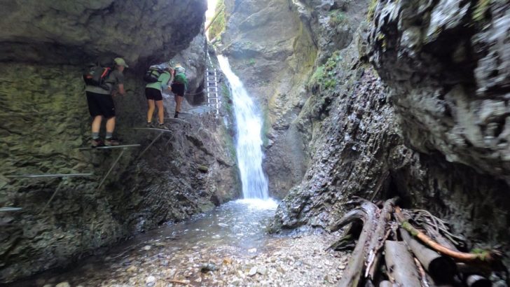 Veľký vodopád - waterfall in Veľký Sokol gorge, Slovak Paradise