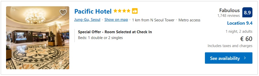 Pacific Hotel, Seoul, South Korea