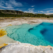 Hot thermal spring Sapphire Pool in Yellowstone National Park